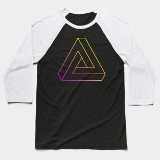 Impossible triangle with magenta to yellow gradient edge Baseball T-Shirt